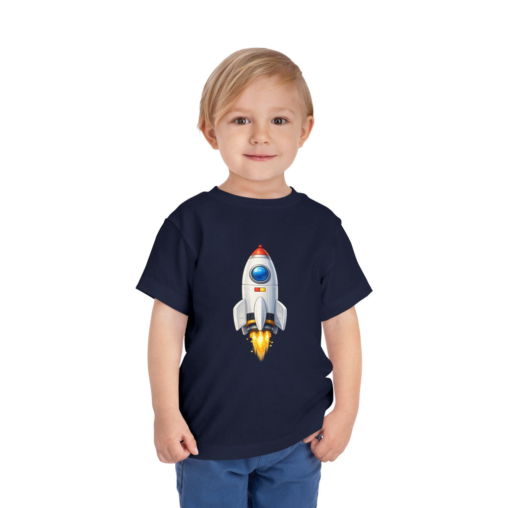 Toddler Rocket Tee — Cute Space Rocket Graphic Short Sleeve Shirt for Kids