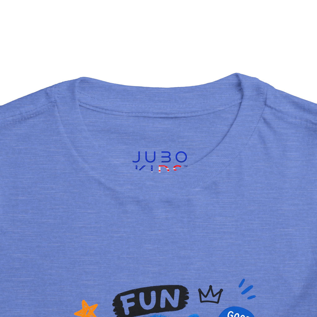 Fun Blue Monster Toddler Tee — "Be You Be Jobo" Graphic Shirt