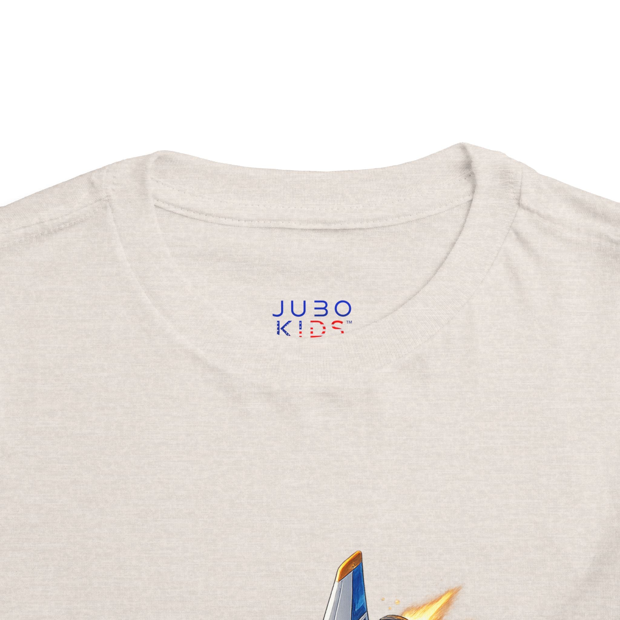Toddler Tee — Blue & Yellow Spaceship Rocket Graphic