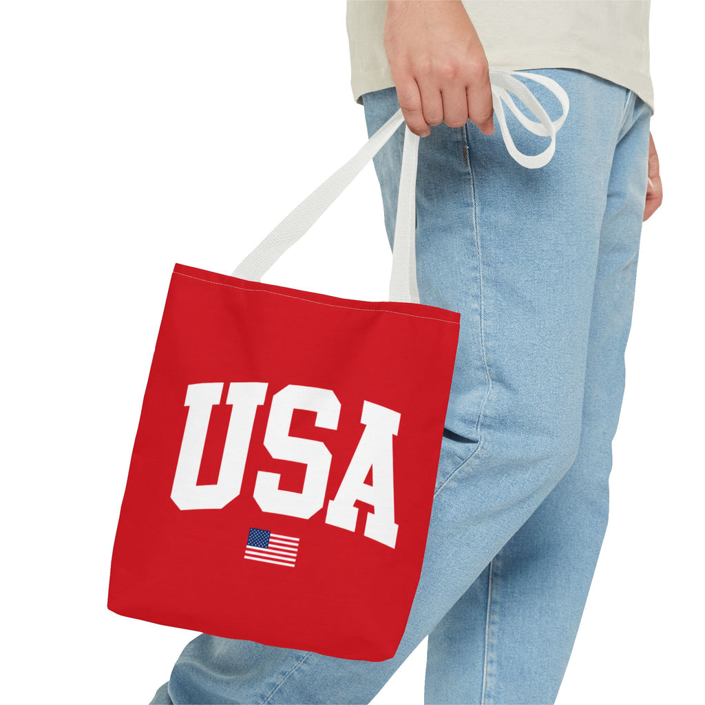 USA Flag Red Tote Bag — Patriotic American Flag