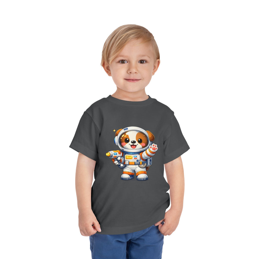 Toddler Astronaut Puppy Tee — Cute Space Dog Short Sleeve Shirt