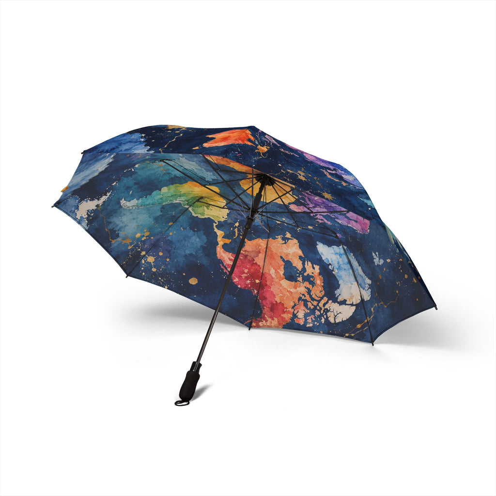 Galaxy Watercolor Foldable Umbrella — Semi-Automatic Compact Travel Umbrella