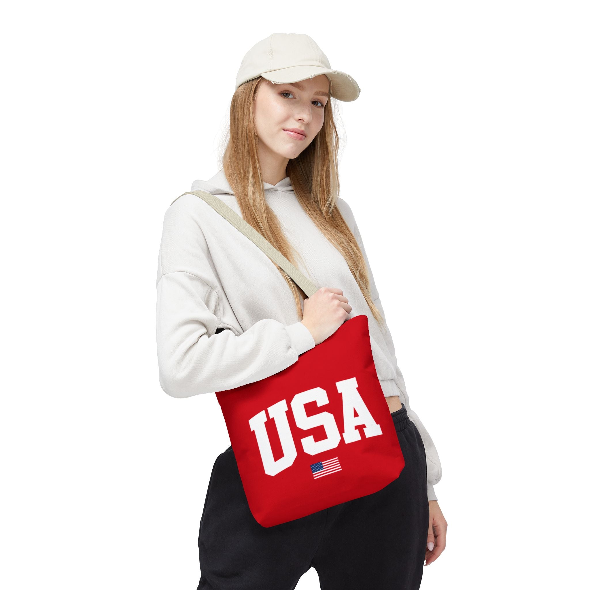 USA Flag Red Tote Bag — Patriotic American Flag