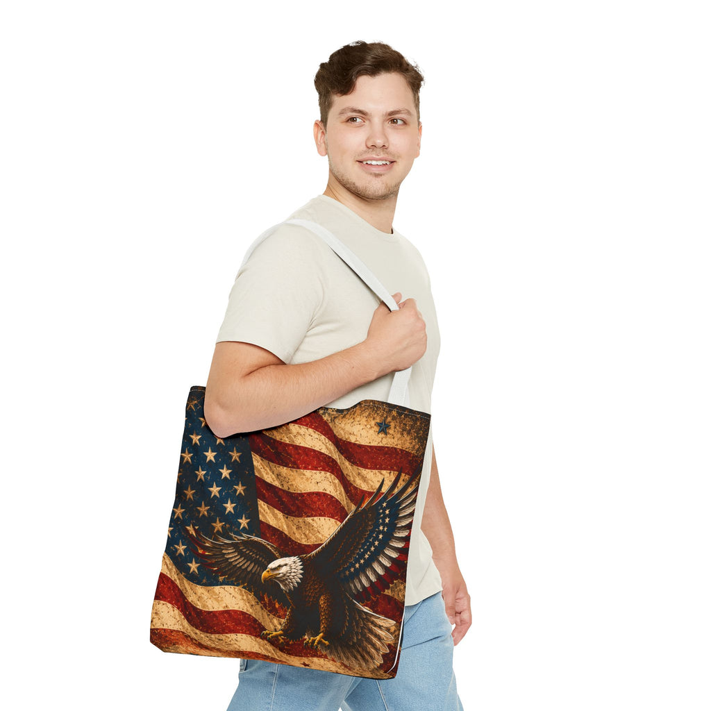 USA Flag Red Tote Bag — Vintage America Tote