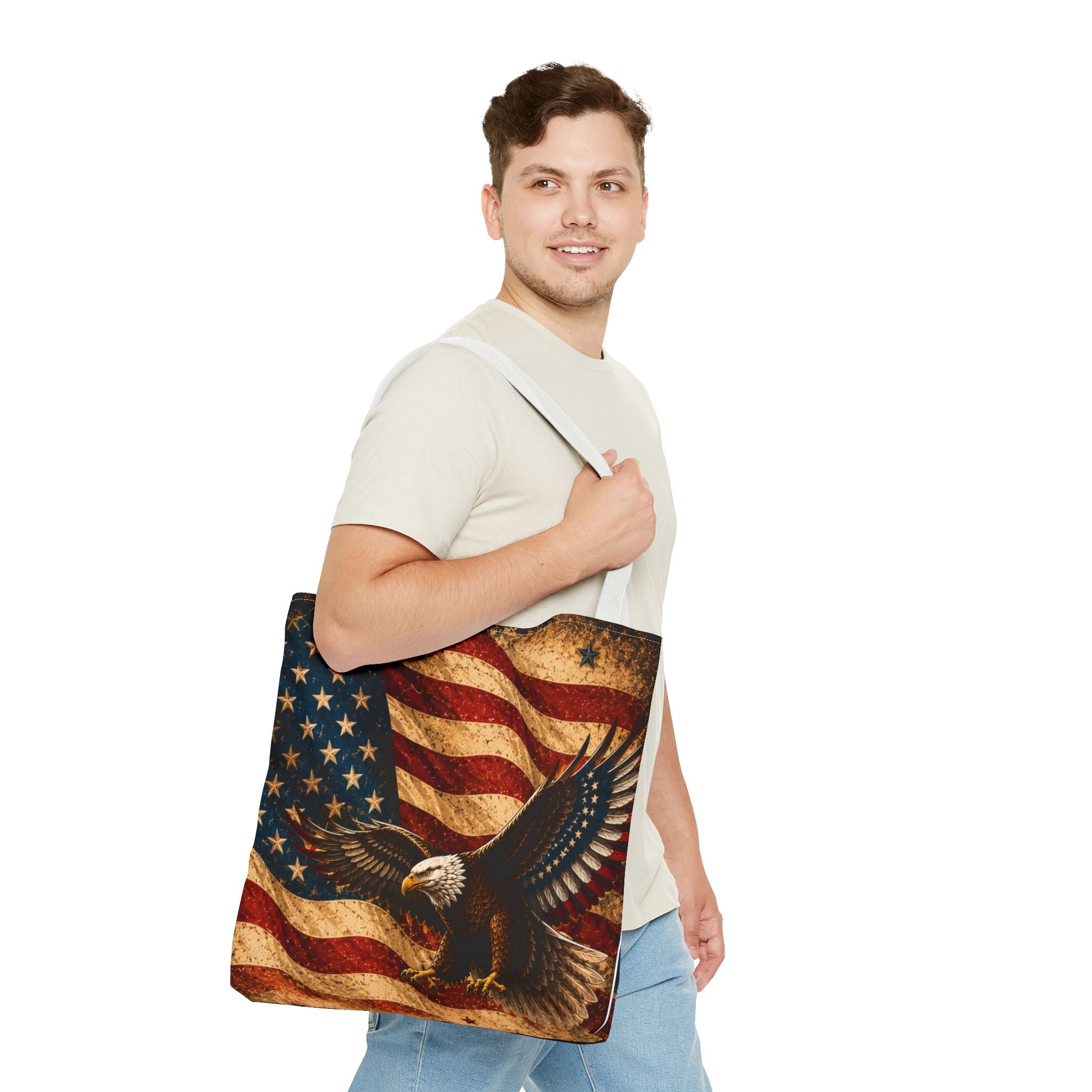 USA Flag Red Tote Bag — Vintage America Tote