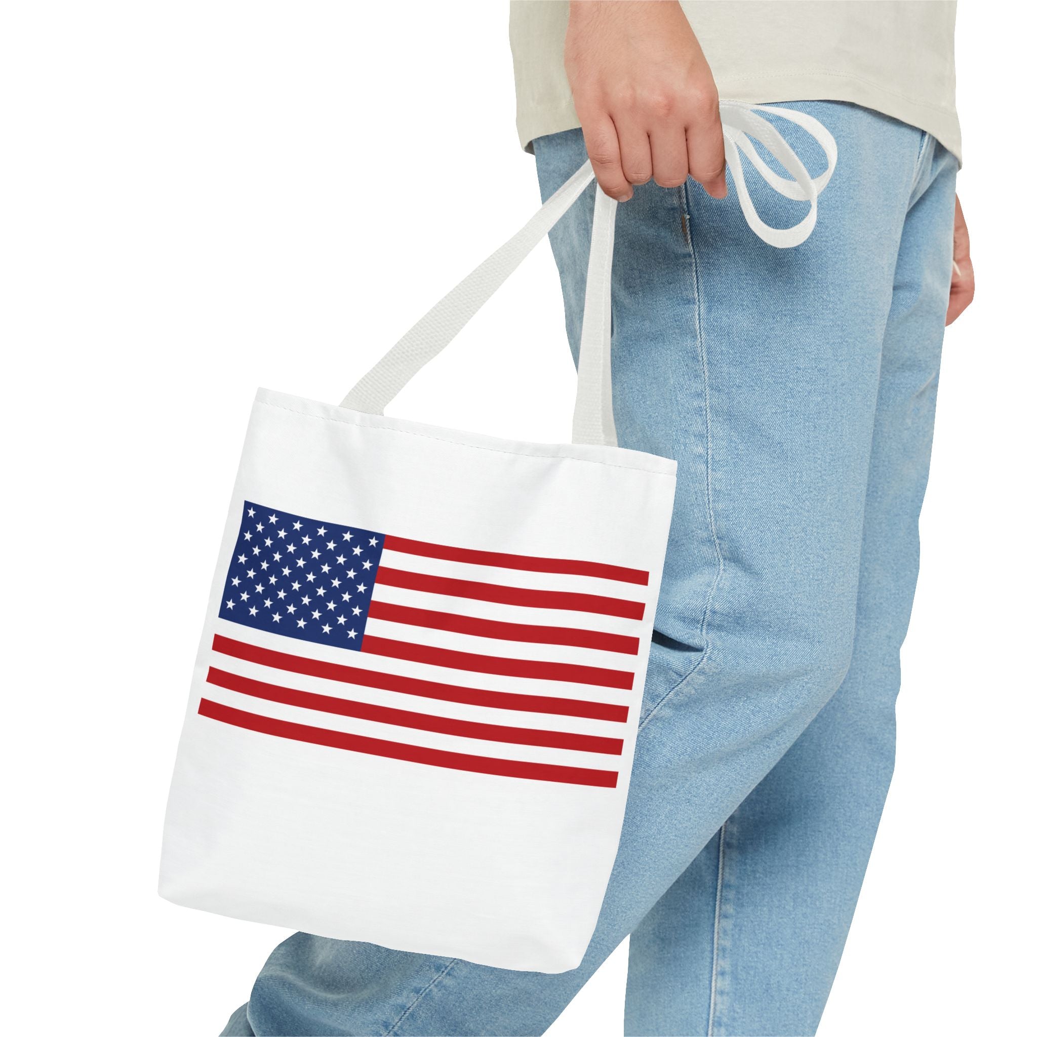 American Flag Canvas Tote | USA Patriotic Tote Bag | Reusable Grocery Bag | Beach & Travel Tote | Fourth of July Gift