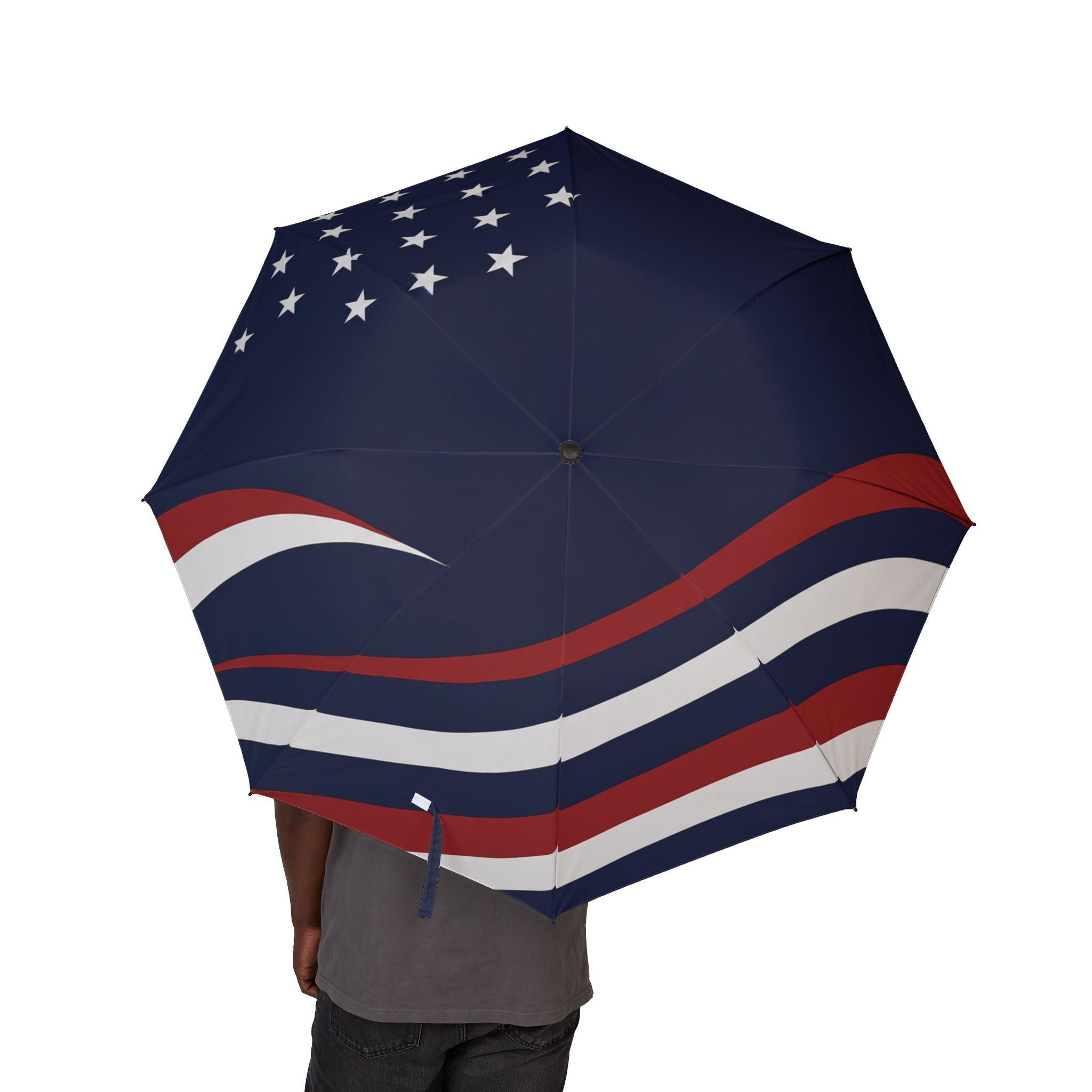 ๊USA Flag Foldable Umbrella — Patriotic Semi-Automatic Compact Umbrella